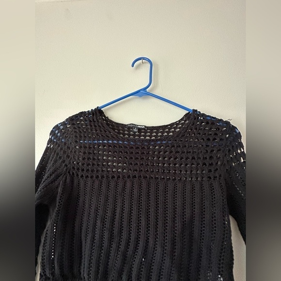 Fashion Nova Here To Stay Crochet Sweater Color Black - Picture 4 of 11